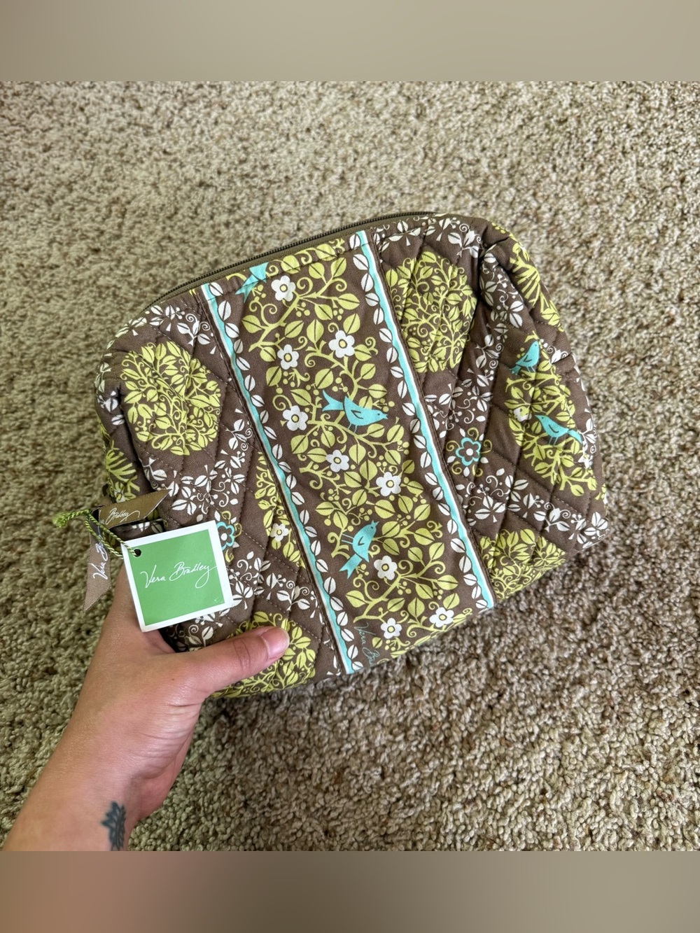 NWT Vera Bradley Cosmetic Bag - Sittin in a Tree Pattern